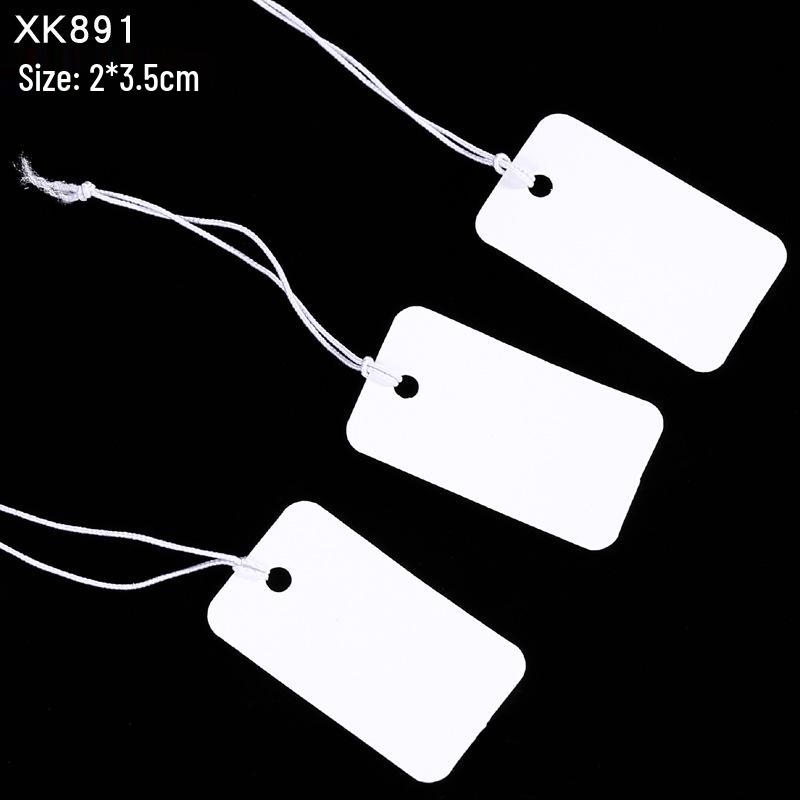 Kraft Hanging Price Tags with Elastic Cord - 100 Pieces for DIY Jewelry Ornaments