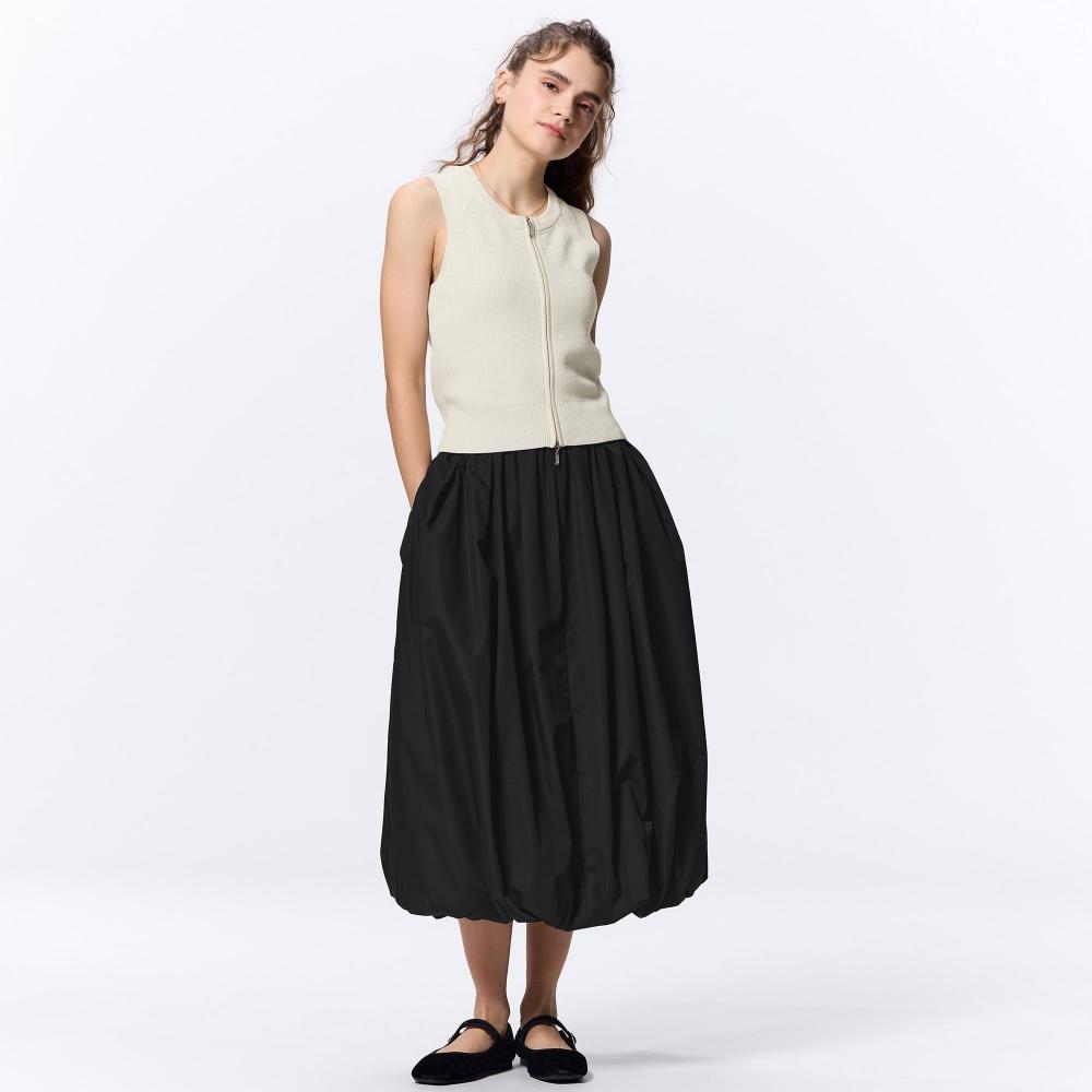 

GU by Uniqlo Юбка миди с подолом-пузырем Ntq+e 01 OFF WHITE/XL