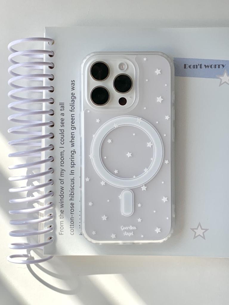 Korean Ins Creative White Star Simple Cartoon Cute For Magsafe Phone Case For iPhone 11 12 13 14 15 16 Pro Max Plus Matte Cover