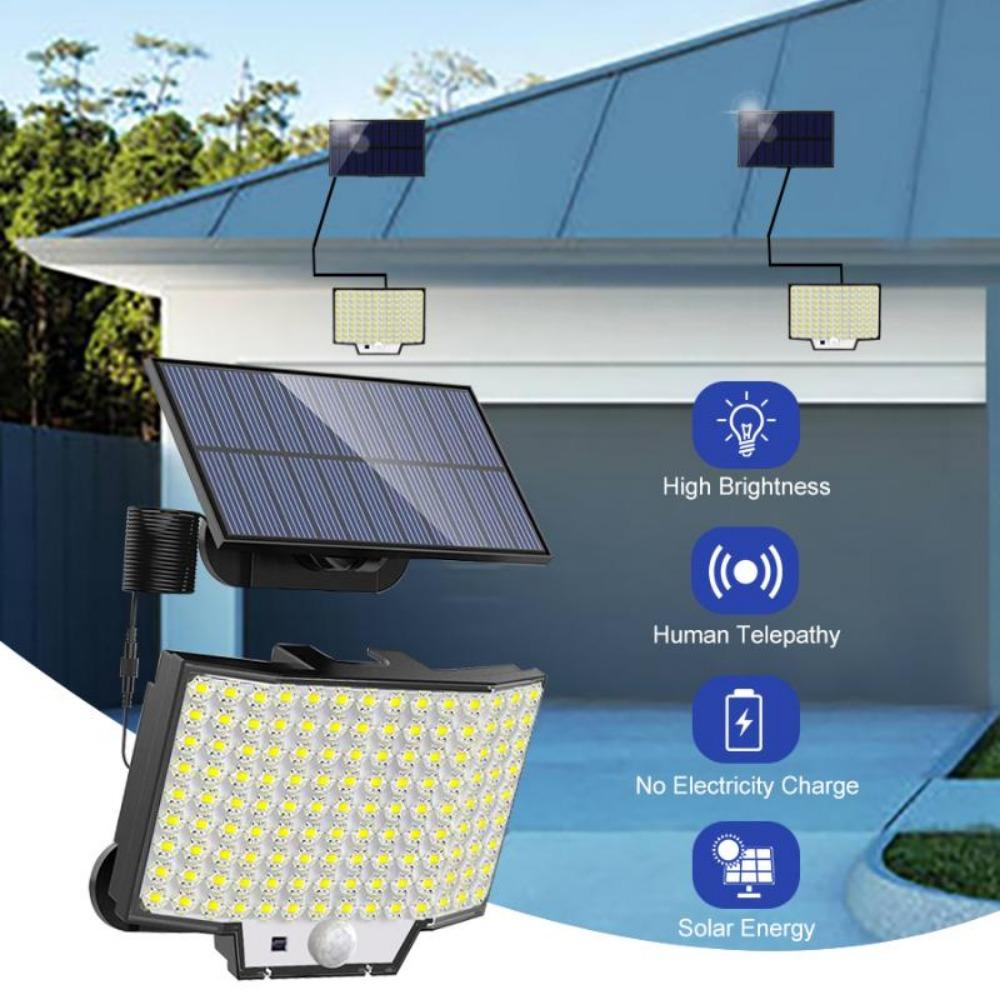 Lampă solară 348LED lumină de securitate în aer liber cu senzor de mișcare rezistent la apă 126/328LED reflector puternic solar pentru grădină Garaj