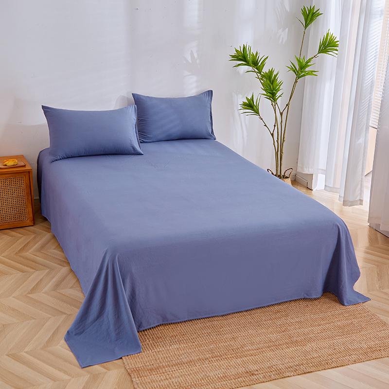 Washed Cotton Soft Bed Sheet - Skin-Friendly, Minimalist Design, Extra Large for Double Bed, All-Seasons, Perfect for Dorms