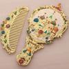 Collapsible Retro Relief Folding Comb Set Portable Foldable Cosmetic Mirror  Dresser Vanity