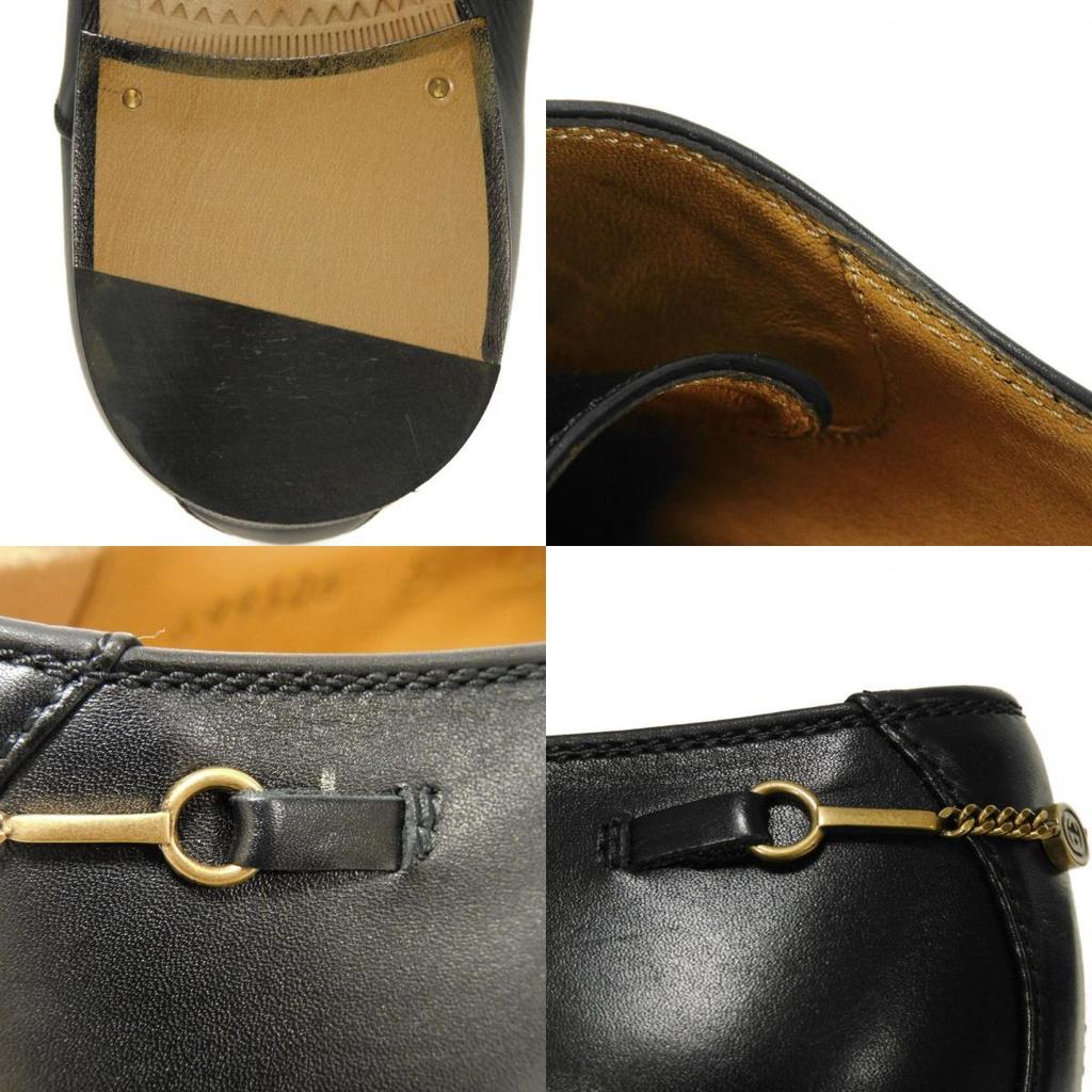 Used 9539 Lace-up Derby Shoes, Calfskin, Size 9.4", 699306, 0F300, 1000, 7902, 5 Interlocking G Chains, Black Men's