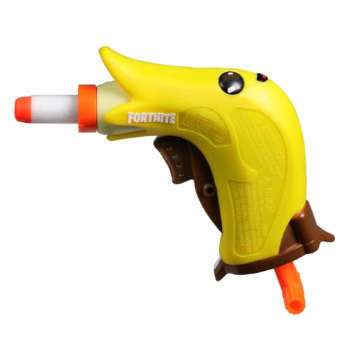 Hasbro Nerf Micro Shot Fortnite Peely Bone Mini Blaster, Design Based on Fortnite Peely Bone, Includes 2 Nerf Elite Darts, Fortnite Nerf Blaster F7672