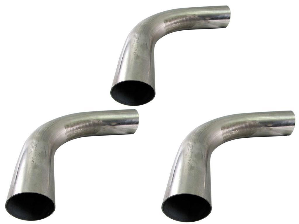 BRIGHTZ Diameter Stainless Steel Bent Set 60.5mm 90° Pipe, 1.2mm Thick, 3-Piece [CUR-PIPE-005-3PC] 60.5mm Diameter, 90°