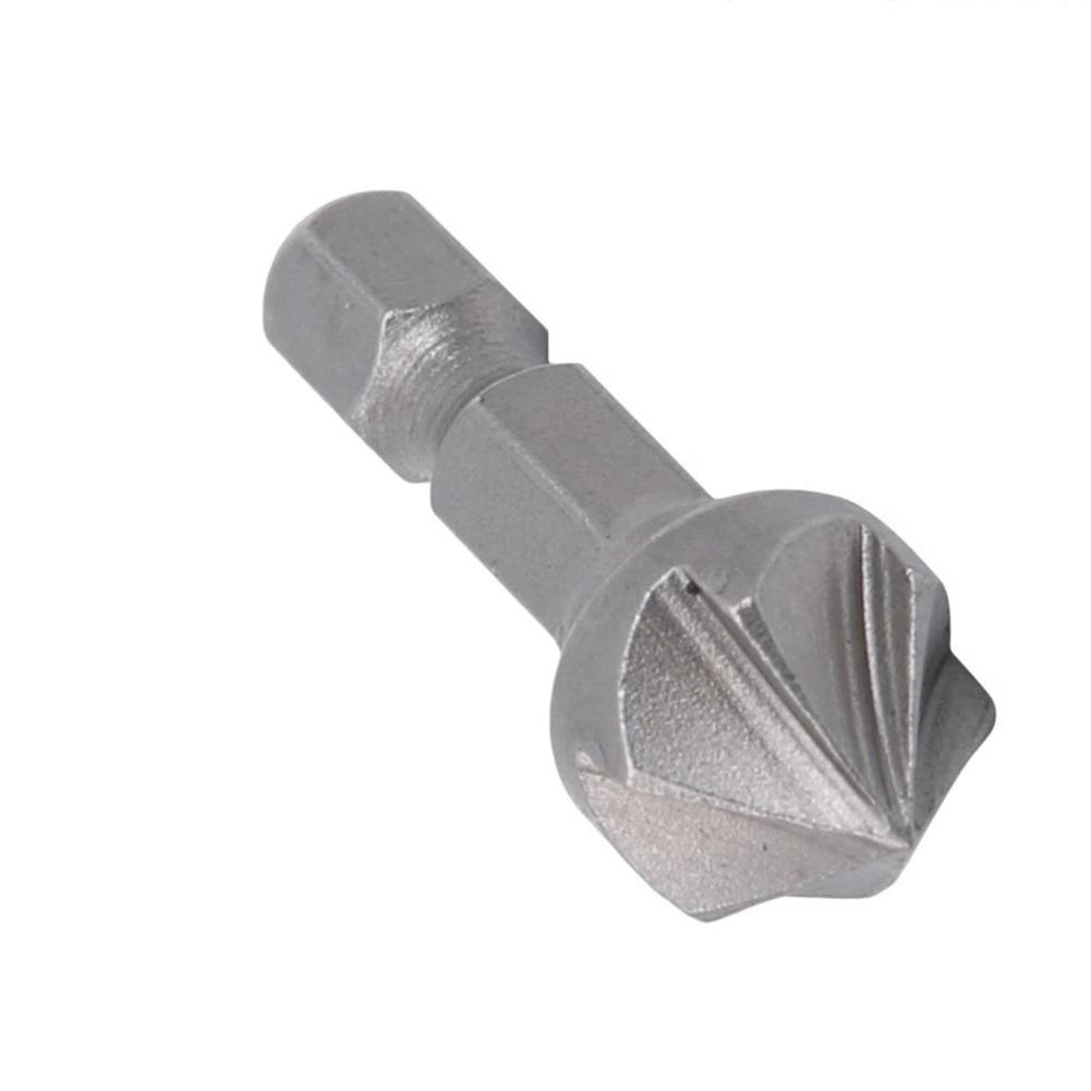Drill Bit Six Flute Chamfer Bit Hex Countersink Woodworking