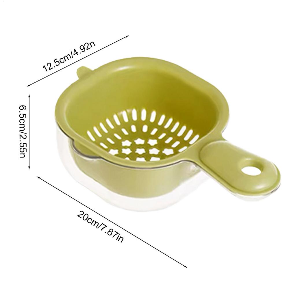 Vegetable Washing Basket Kitchen Colanders 2 In 1 Rotatable Strainer Colander With Handle For Washing Cleaning Berries Salad