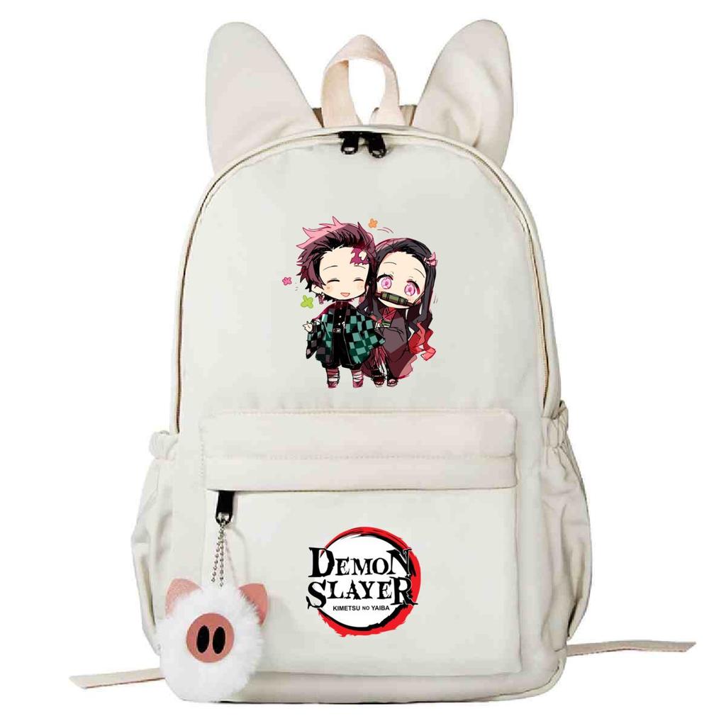 Plecak szkolny z motywem pogromców duchów, wersja koreańska, personalizowany plecak z króliczymi uszami, moda studencka, casualowy, modele męskie i damskie