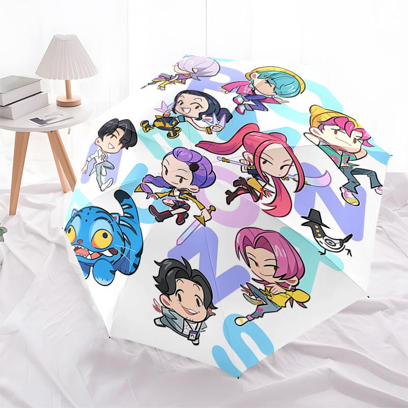 "KPOP", "Dance"Themed Automatic Opening and Closing umbrella - 8 Ribs, Suitable for Leisure and Going Out, Outdoor Accessory, Gothic Style,