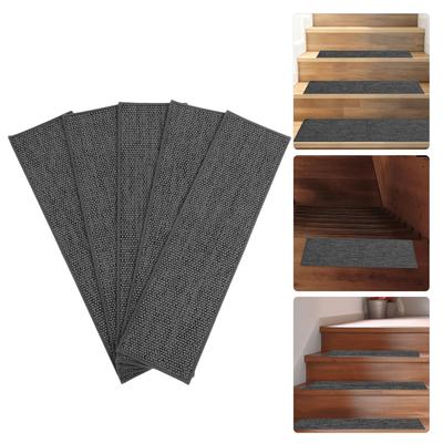 5Pcs Stair Treads Non-Slip Self-Adhesive Step Covers for Indoor Steps Anti-Skid Floor Protection Safe for Pets