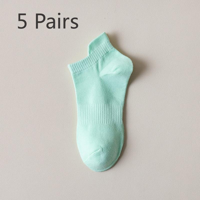 5 Pairs of Women's Summer Thin Girdle Waist Deodorant Breathable Sports Cotton Socks