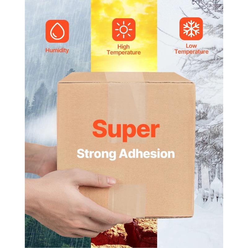 SucceBuy 6/24 Rolls 7.6CM 70M High Viscosity Clear Adhesive Tape Transparent Packaging Tape for Office Wrapping Express Packing