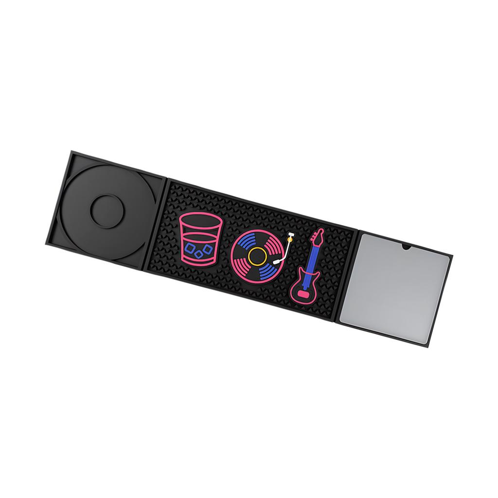 Traditional Appearance elastomer Drink Rest Pad With Liquid footpaths Excellent For Dining exteriors And Portable utilizes 61 5x15 1cm Black