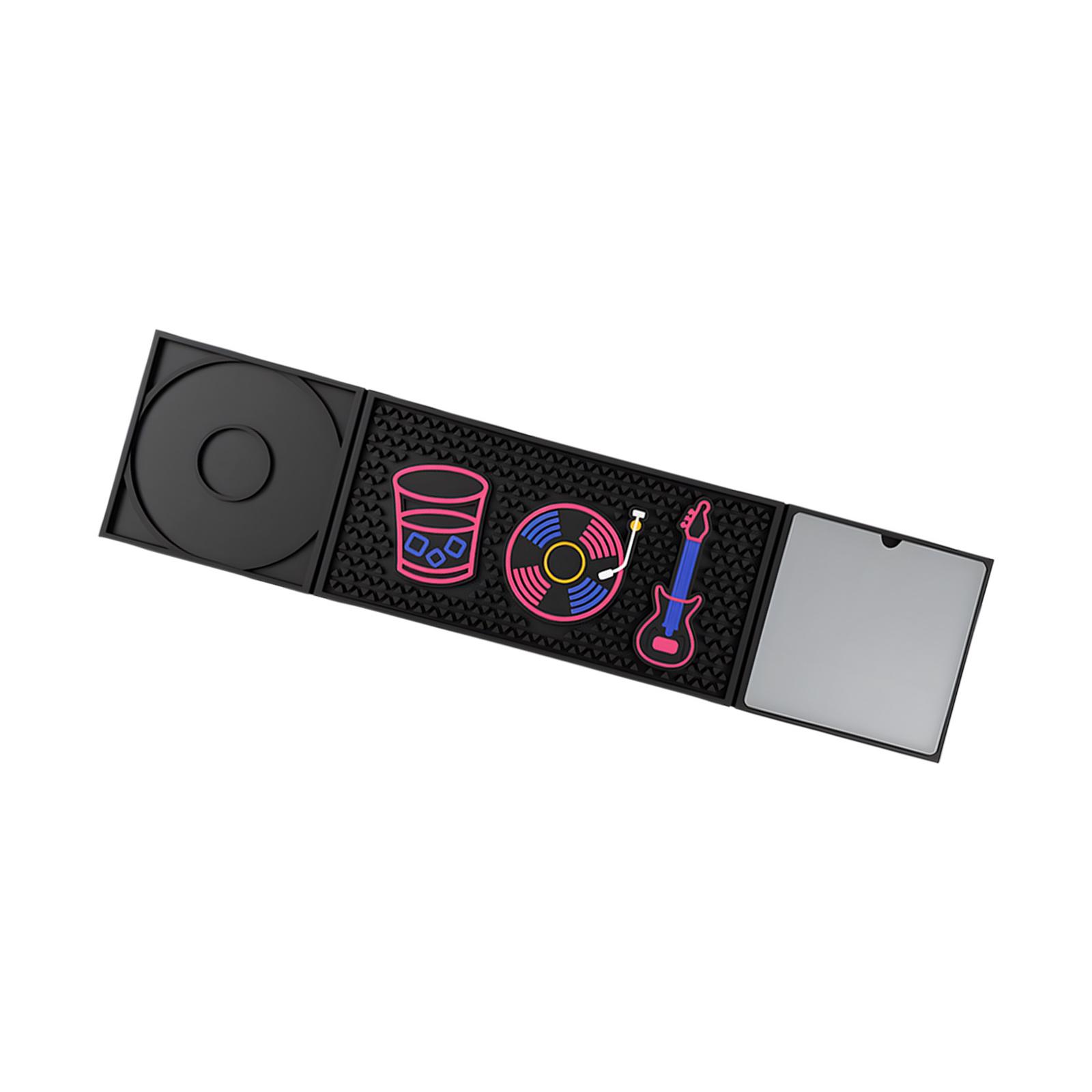 

Traditional Appearance elastomer Drink Rest Pad With Liquid footpaths Excellent For Dining exteriors And Portable utilizes 61 5x15 1cm Black 1