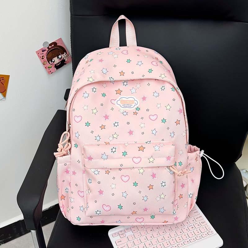 Schoolbag new cute junior high school ins star backpack fresh middle school girl large capacity versatile high value back