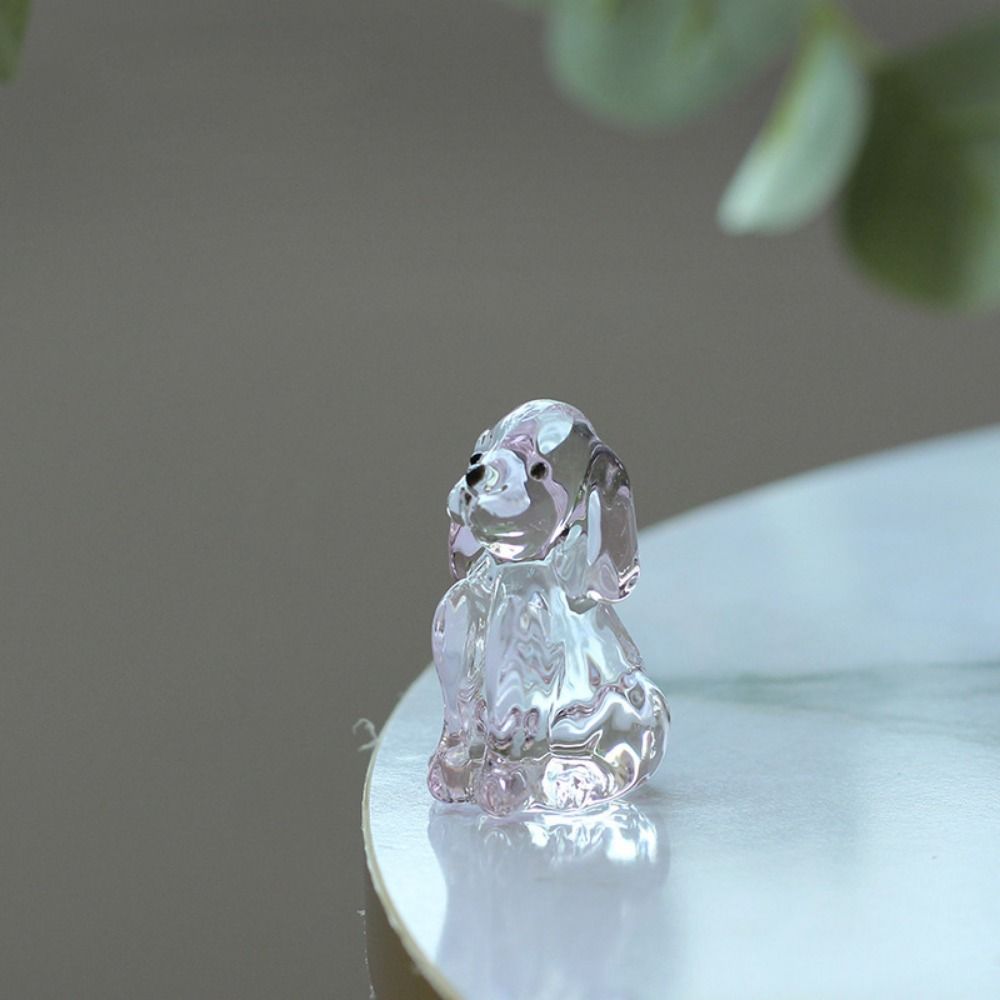 Mini Puppy Ornament Handmade Animal Statue Cute Crystal Dog Figurines  Home Decor