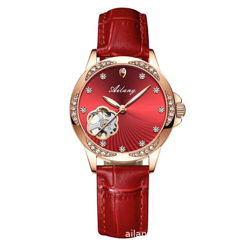 AILANG Neue Damenuhr Automatische mechanische Uhr Modeuhr Damenuhr Gürtel Wasserdicht