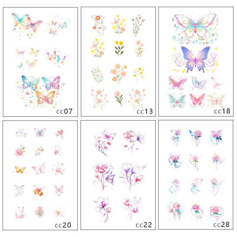 High-End Long-Lasting Herbal Non-Reflective Butterfly Tattoo Sticker for Women 11x18 CM