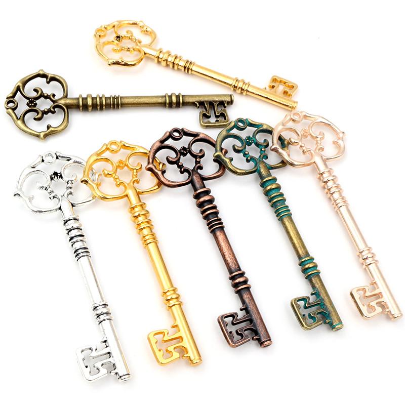 2pcs 83x31mm Metal Key Charms Pendant DIY Jewelry Making Accessories for Keychain Necklace Findings Decoration Supplies