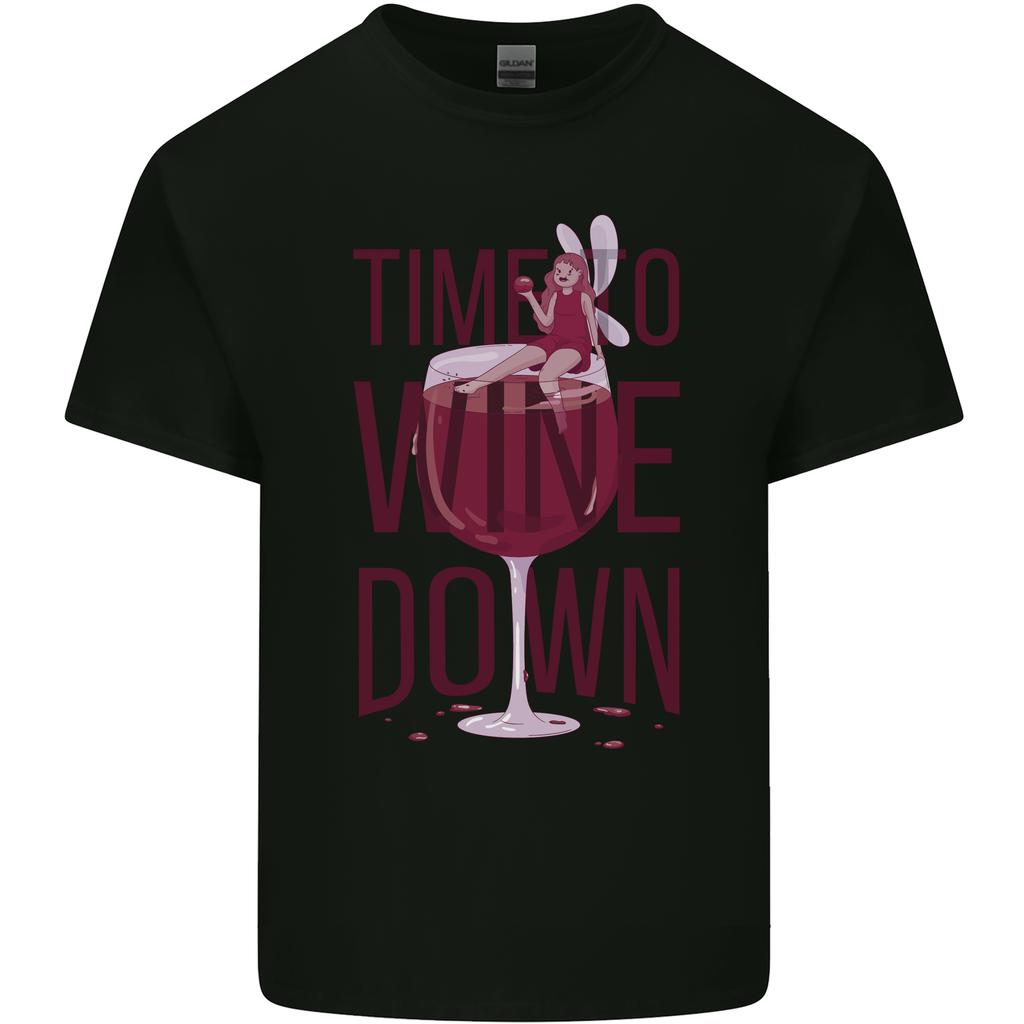 Time To Wine Down Funny Alcohol Unisexs Light Cotton TShirt