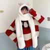 Warm Plush Hooded Scarf Hat