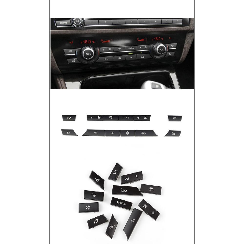 12 Buttons Key Caps Repair Kit A/C Heater Switch Covers For BMW F07 F10 F11 F01