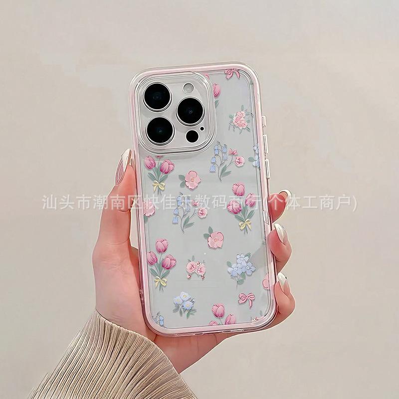Full Screen Flowers Are Suitable for iPhone 17 Air Phone Cases, iPhone 16/15/14/13/12/11 Pro Max Color Block