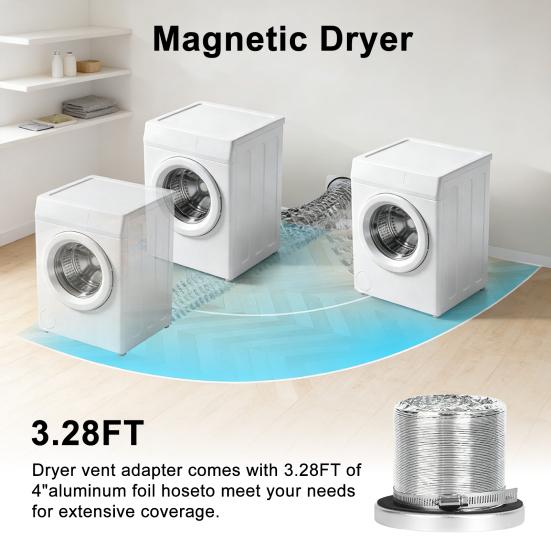 Dryer Vent Magnetic Connector Kit Quick Installation Reinforced Thick Connector Airtight Seal High Temp Metal Dryer Accessories