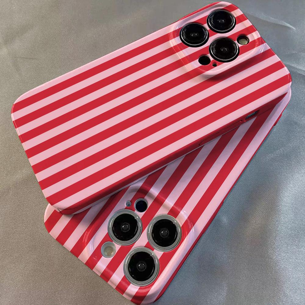 Fashion Pink Striped Phone Case for Oppo Realme C75 C63 C65 C67 C53 C55 C35 C33 C20 C21Y C30S 9 9i 8 8i Pro Plus 4G 5G Hard PC