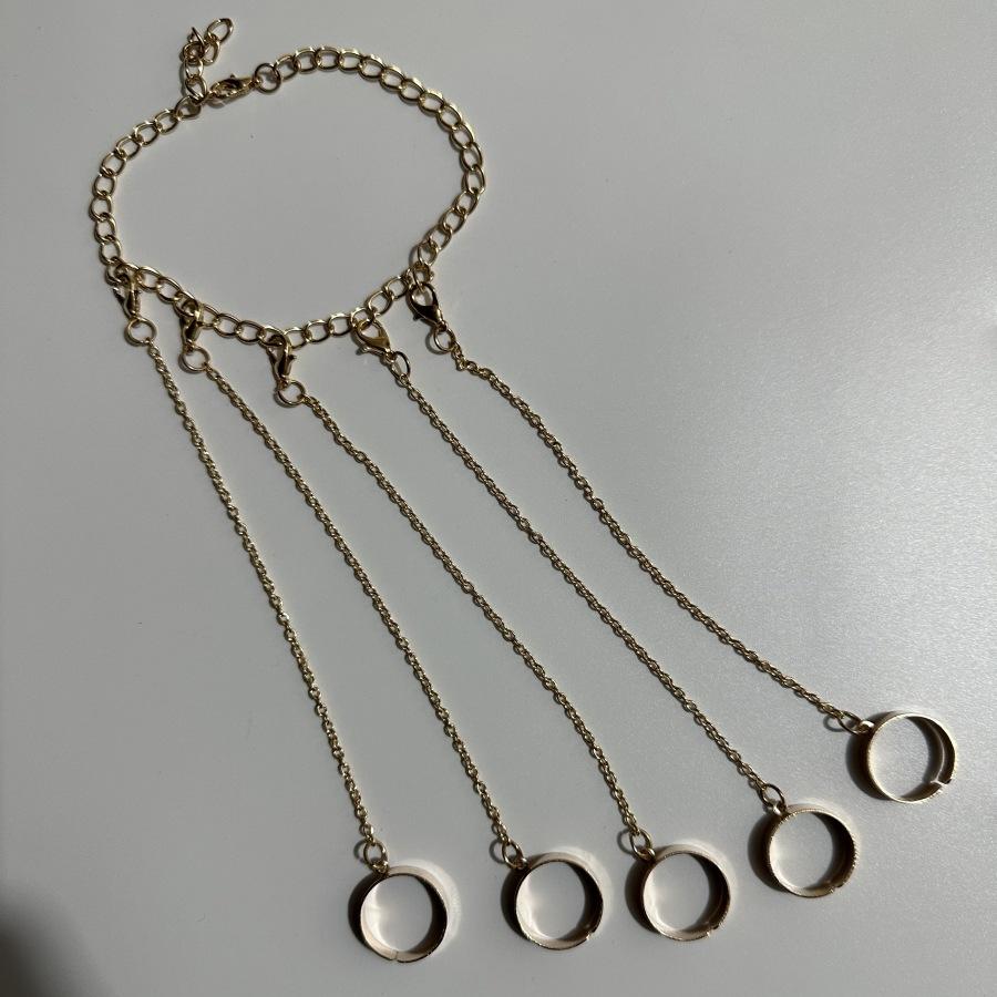 Jewelry Selling Personality Disco Dancing Chain Combination Ring 5 Ring Connection