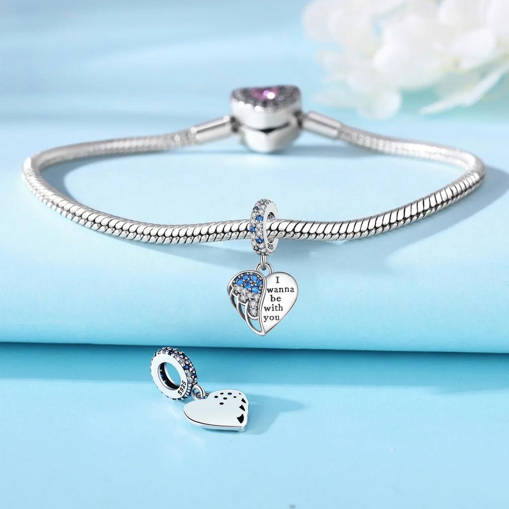 Kupfer Metall Süßer Engel Kreuz Anhänger Perlen Komponenten Herz Perlen Komponenten Kompatibel Mit Echtem Original Anhänger Perlen Komponente Armband Hoch