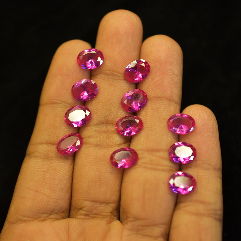15 Pcs Lot Natural Pink Sapphire Oval Cut 7x5mm Certified Loose Gemstones