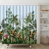 Tende da Doccia con Foglie di Palma Tropicale Set Tappeti Accessori Fiori di Plumeria Rosa Ibisco Floreale Decorazioni Bagno Tropicali Tende Tappetino da Bagno