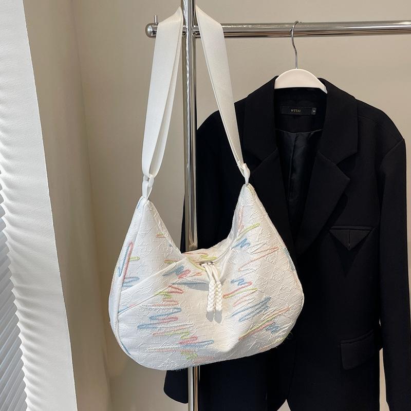 Simple Bag 2025 New Commuter Large Capacity Bag Women's Messenger Bag Corduroy Japanese Casual Fashion Shoulder Bag