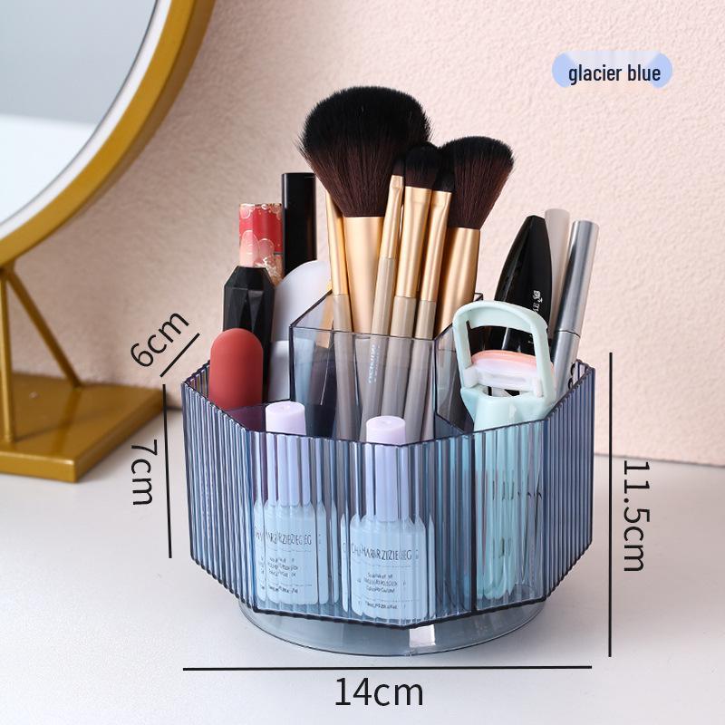 Rotating Makeup Brush and Cosmetics Organizer for Desktop or Dressing Table