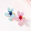 Exaggerated Metal Texture Large Flower Rings for Women Ladies Colorful Drop Oil Adjustable Rings Vacation Jewelry Accessories