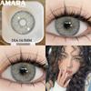 AMARA Schwarzfarbene Kontaktlinsen für Augen Braun Große Farbkontaktlinse Graue Kontaktlinse Natürlich gefärbte Pupillen softlenses Jährlich