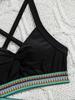 High Waist Drawstring Webbing Sexy Bikini Set Comfortable Elegant Two Piece