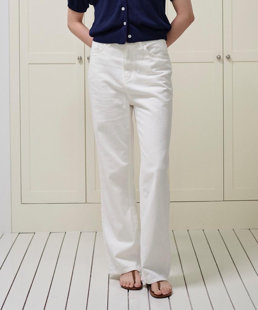 PLUNASTUDIO Semi-Wide Denim Pants_White
