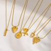 New 18K Gold-plated Stainless Steel Necklace, Love Star and Moon Envelope Pendant, Non-fading Collarbone Chain Women