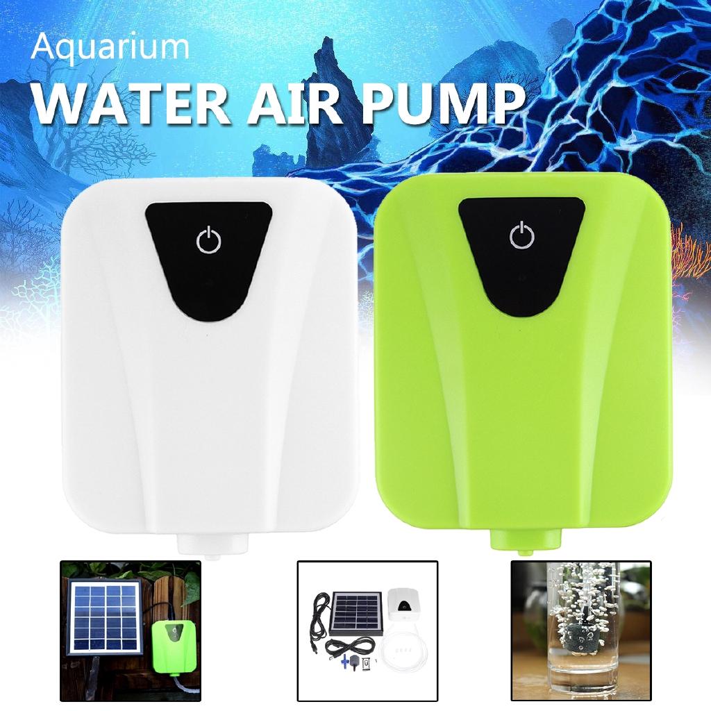 2 L / Min 3 Colors USB Solar Powered Oxygenator Water Pump Oxygen Pond Turbine Water Museum Air Pump for Plants Fish Tank Home Garden