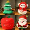 Cute Christmas Plush Animal Adorable Stuffed Deer Snowman And Santa Claus Figure For Home Decor
