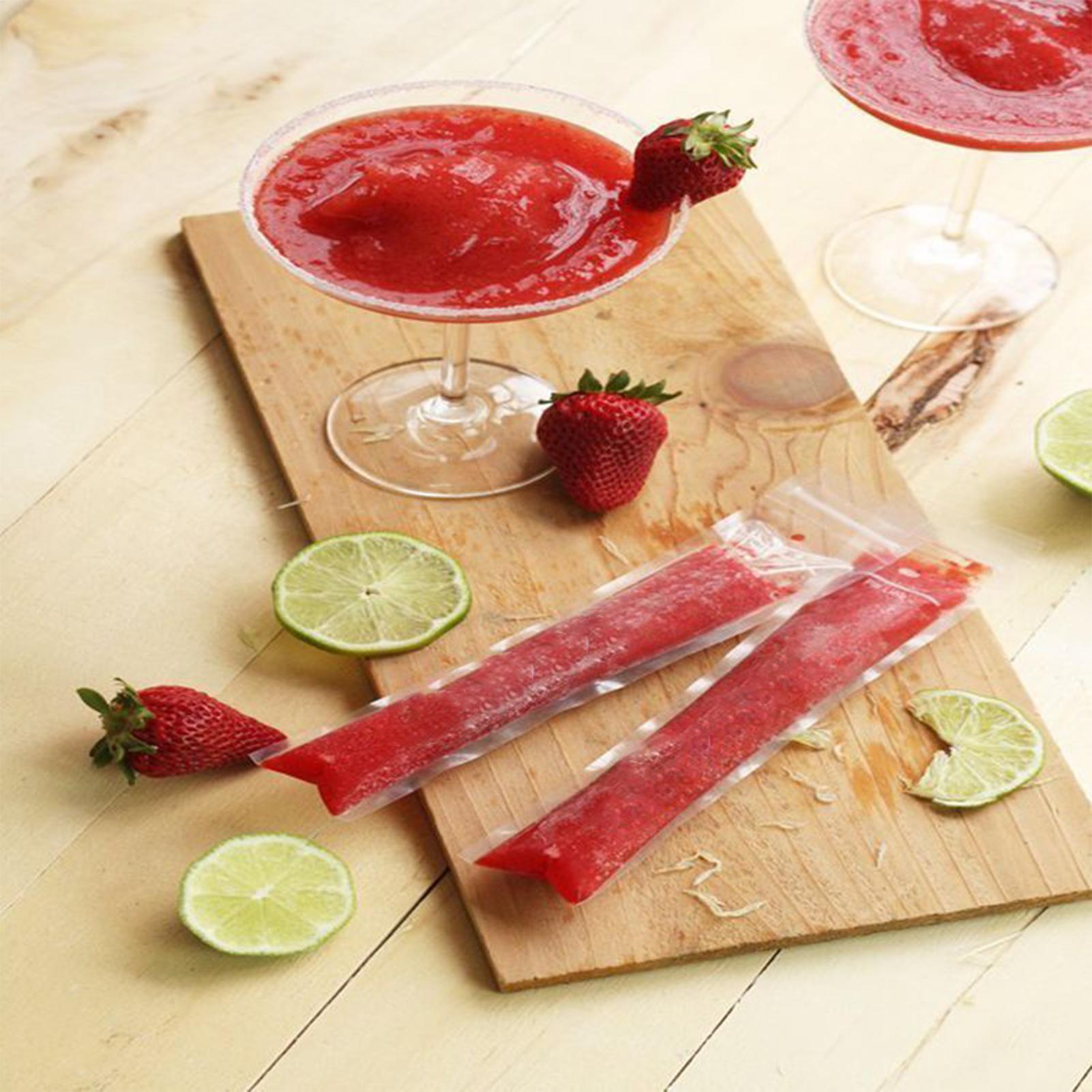 

Ice Pop Bags 100 Piece Leak-Proof Food-Grade with Zip Seals Summer Ice Pop Mold for Juice Smoothies Healthy Snacks Yogurt Sticks CN