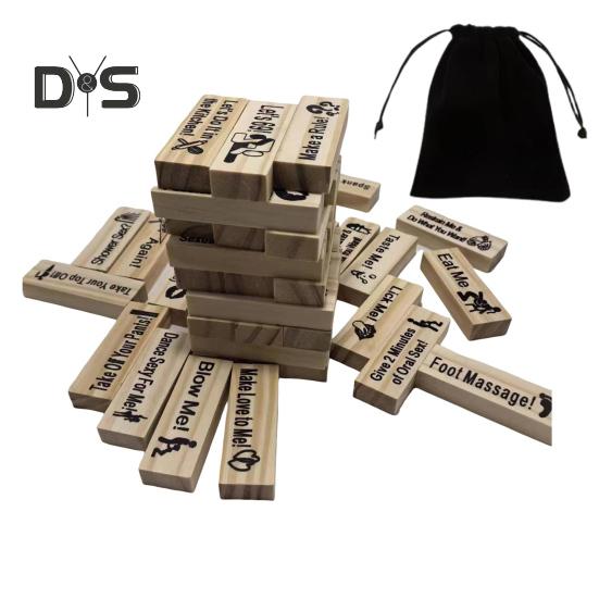 Dejting Klossar Torn Set Vuxna Utmaningar Stapelbart Byggklossar Set Klosstorn Staplingsspel för Par Dejtkväll