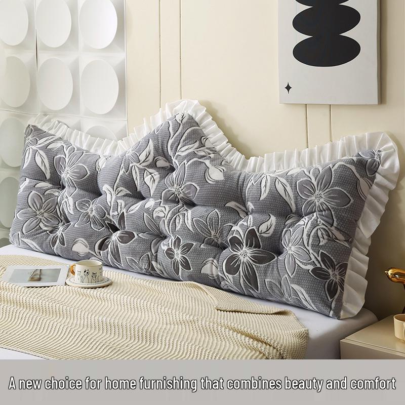 "Princess-Style Crown Bed Cushion: Soft Fabric Backrest for Bedroom or Tatami"