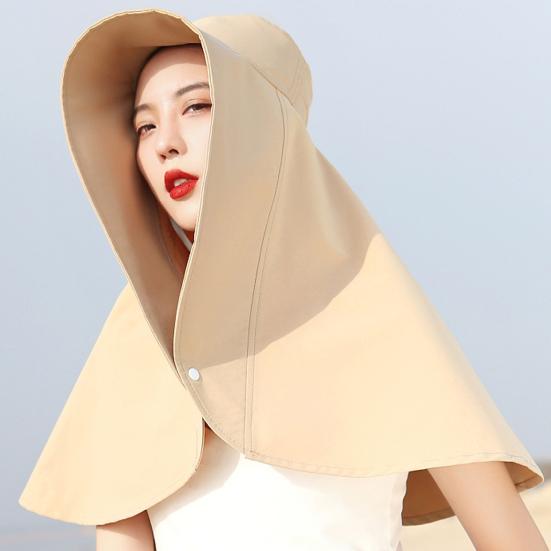Sun Protection Hat with Large Brim Solid Color Friendly to Skin Quick-Drying Moisture-Wicking Fabric Breathable Cooling Hoodie Hat