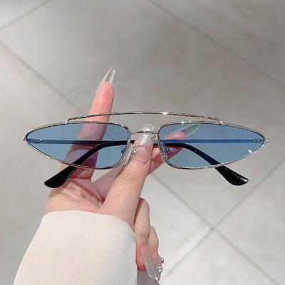 Triangle Shaped Sunglasses Men New Fashion Vintage Solid Color Sun Glasses Women Retro Double Bridge Brand Design Shades