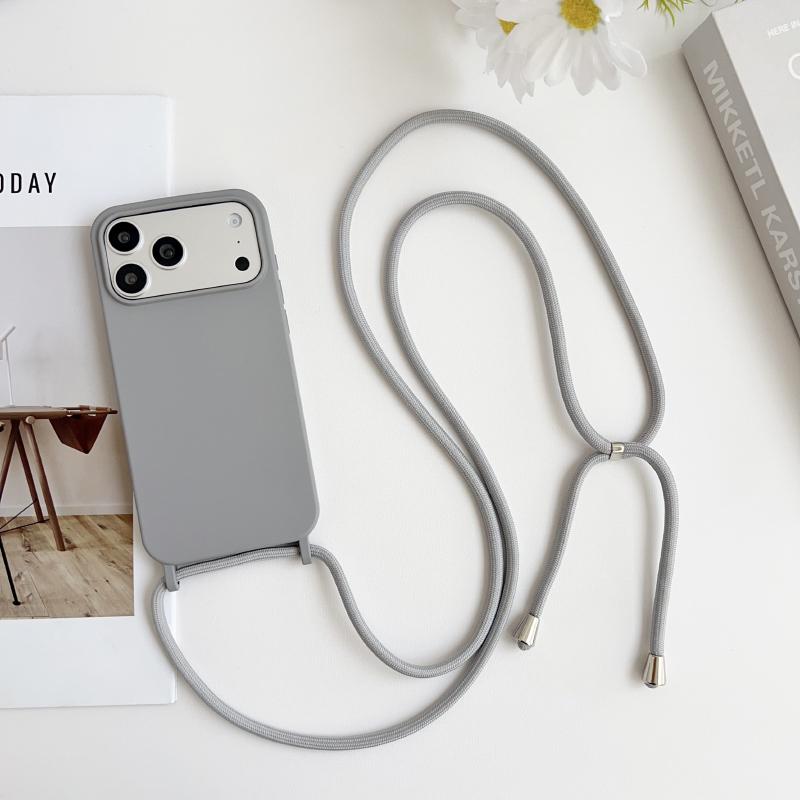 Crossbody Lanyard Flüssigsilikon Handyhülle Für iPhone 17 Pro Max 15 14 13 16 Pro Max Seil Schulter Candy Farbe Weiche Rückseite