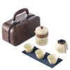Ru kiln national style gold silk bamboo rhyme ancient rhyme express travel tea set ceramic set outdoor portable car express cup