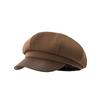 Retro fashion breathable octagonal hat leather brim woolen newsboy hat autumn and winter protective warm hat children's sweet